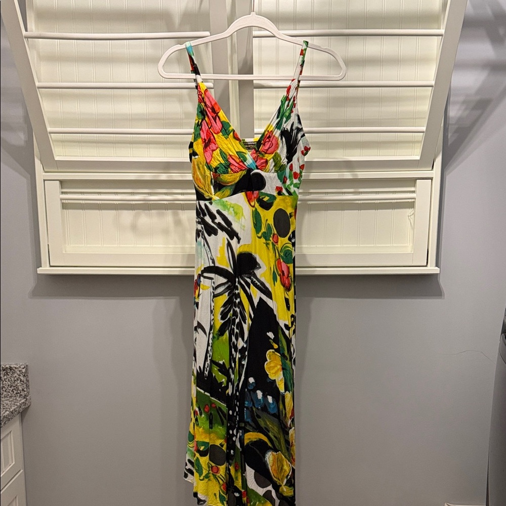 Tropical Color Midi Dress